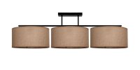 Deckenlampe Leinen Schwarz Natur E27 L:100 cm