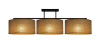 Deckenlampe Leinen Schwarz Natur E27 L:100 cm