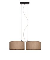 Pendelleuchte Leinen Schwarz Natur E27 L:70 cm