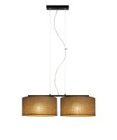 Pendelleuchte Leinen Schwarz Natur E27 L:70 cm