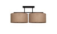 Deckenlampe Leinen Schwarz Natur E27 L:70 cm wohnlich