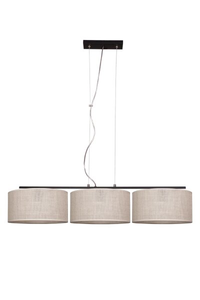 Pendelleuchte Leinen Beige Schwarz E27 L:100 cm