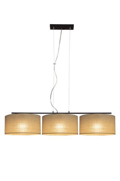 Pendelleuchte Leinen Beige Schwarz E27 L:100 cm