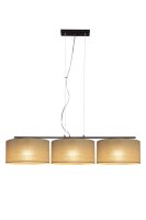 Pendelleuchte Leinen Beige Schwarz E27 L:100 cm