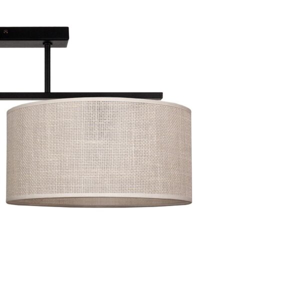 Deckenlampe Leinen Schwarz E27 L:100 cm dekorativ