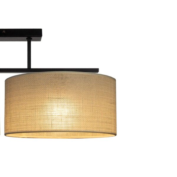 Deckenlampe Leinen Schwarz E27 L:100 cm dekorativ