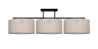 Deckenlampe Leinen Schwarz E27 L:100 cm dekorativ
