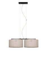 Pendelleuchte Leinen Schwarz E27 L:70 cm dekorativ