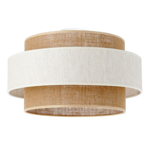Deckenlampe Jute Weiß Natur Beige E27 Ø40 cm wohnlich