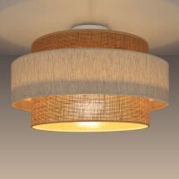 Deckenlampe Jute Weiß Natur Beige E27 Ø40 cm...