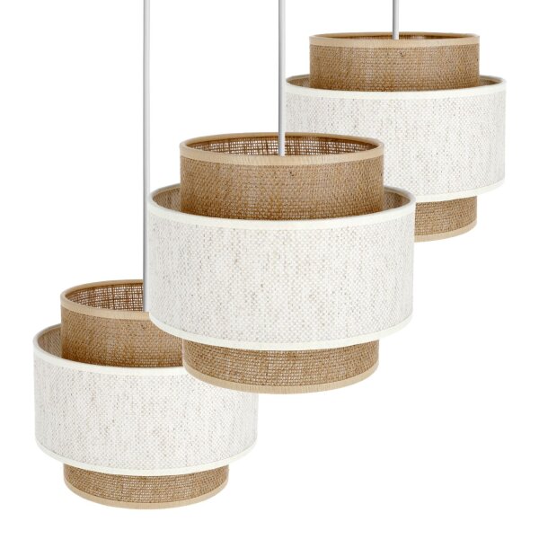 Pendelleuchte Jute Weiß Natur Beige E27 Ø45 cm