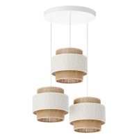 Pendelleuchte Jute Wei&szlig; Natur Beige E27 &Oslash;45 cm