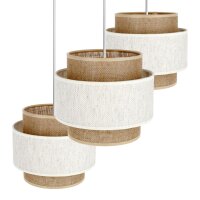 Pendelleuchte Jute Weiß Natur Beige E27 Ø45 cm