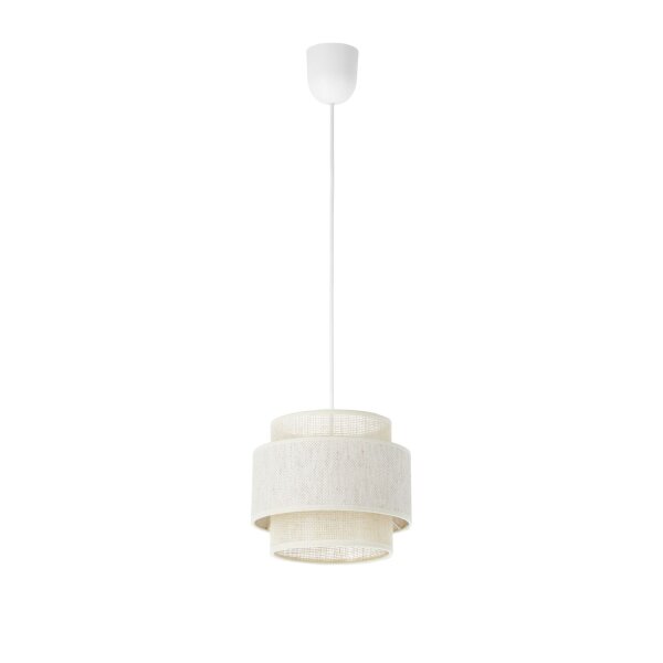 Pendelleuchte Jute Weiß Creme E27 Ø20 cm gemütlich