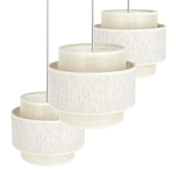 Pendelleuchte Jute Weiß Creme E27 Ø45 cm gemütlich
