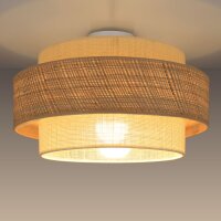 Deckenlampe Jute Weiß Natur E27 Ø40 cm...