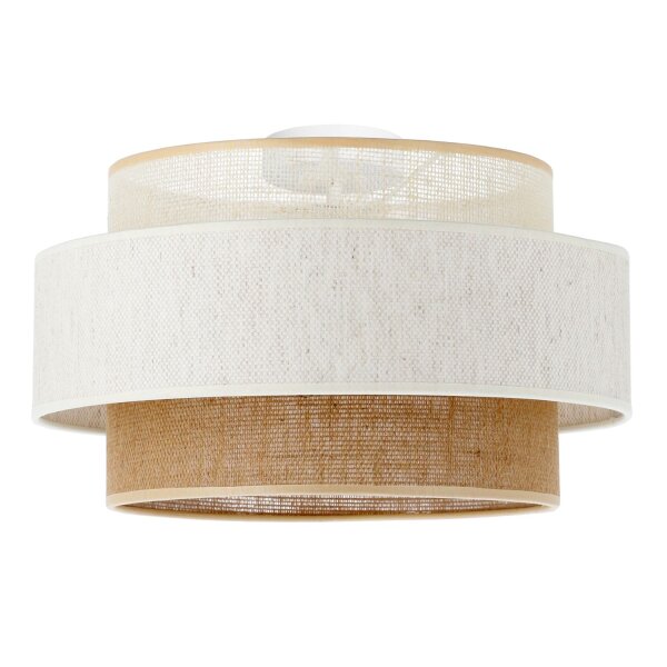 Deckenlampe Jute Weiß Natur E27 Ø40 cm dekorativ