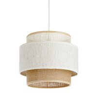 Pendelleuchte Jute Weiß Natur E27 Ø20 cm...
