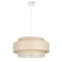 Pendelleuchte blendarm Stoff Wei&szlig; Beige E27...