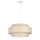 Pendelleuchte blendarm Stoff Weiß Beige E27 Ø40 cm