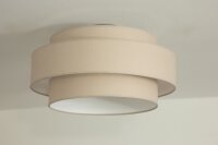 Deckenlampe Stoff Weiß Beige E27 Ø40 cm...