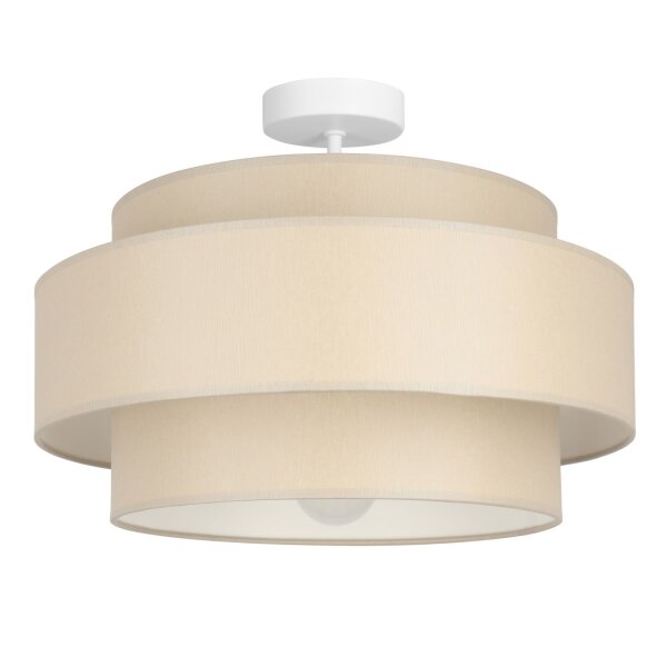 Deckenlampe Stoff Weiß Beige E27 Ø40 cm dekorativ