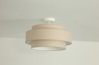 Deckenlampe Stoff Weiß Beige E27 Ø40 cm...