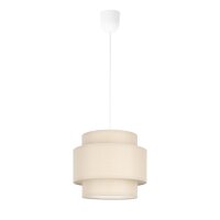 Pendelleuchte Stoff Wei&szlig; Beige E27 &Oslash;20 cm...