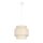 Pendelleuchte Stoff Weiß Beige E27 Ø20 cm wohnlich
