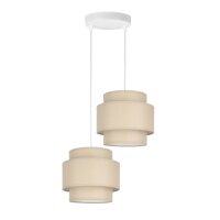 Pendelleuchte Stoff Wei&szlig; Beige E27 &Oslash;30 cm...