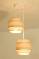 Pendelleuchte Stoff Weiß Beige E27 Ø30 cm...