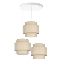 Pendelleuchte Stoff Wei&szlig; Beige E27 &Oslash;45 cm...