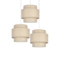 Pendelleuchte Stoff Weiß Beige E27 Ø45 cm...