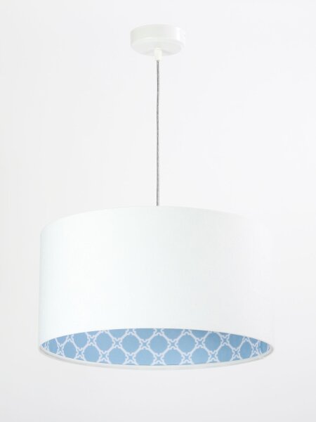 Suspension KIRA Blanc Bleu Tissu Rétro Table à manger