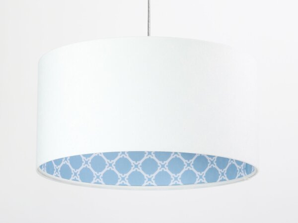Suspension KIRA Blanc Bleu Tissu Rétro Table à manger