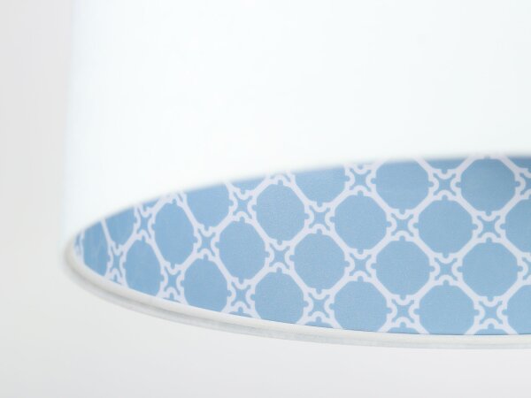 Suspension KIRA Blanc Bleu Tissu Rétro Table à manger