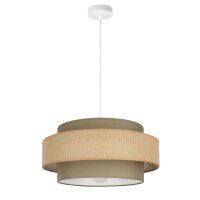 Pendelleuchte Stoff Wei&szlig; Beige E27 &Oslash;40 cm...