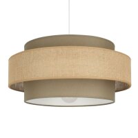 Pendelleuchte Stoff Weiß Beige E27 Ø40 cm...