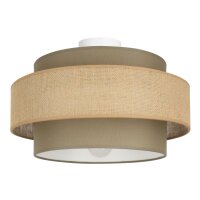 Deckenlampe Stoff Beige Wei&szlig; E27 &Oslash;40 cm...