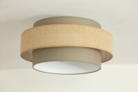 Deckenlampe Stoff Beige Weiß E27 Ø40 cm...