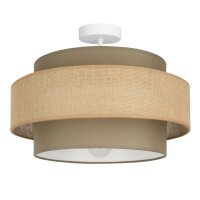 Deckenlampe Stoff Beige Wei&szlig; E27 &Oslash;40 cm...