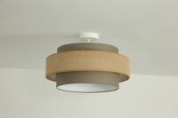 Deckenlampe Stoff Beige Weiß E27 Ø40 cm...