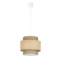 Pendelleuchte Stoff Wei&szlig; Beige E27 &Oslash;20 cm...