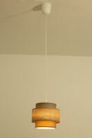 Pendelleuchte Stoff Weiß Beige E27 Ø20 cm...