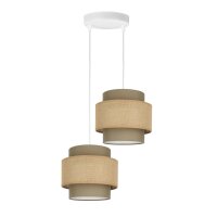 Pendelleuchte Stoff Wei&szlig; Beige E27 &Oslash;30 cm...