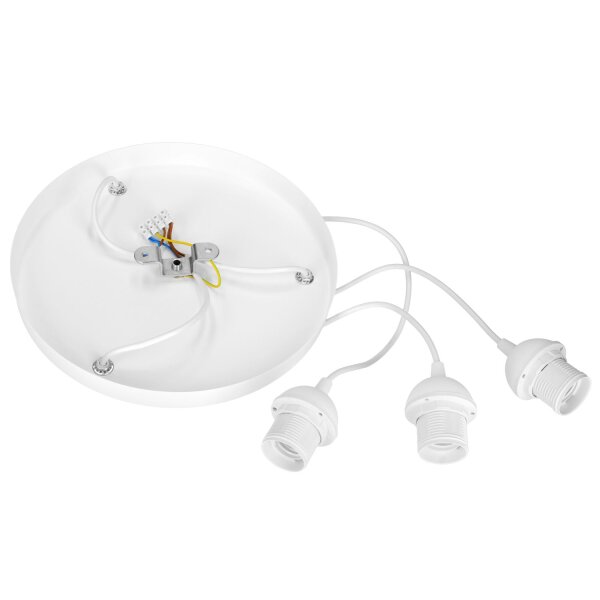 Pendelleuchte Stoff Weiß Beige E27 Ø45 cm blendarm
