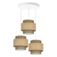 Pendelleuchte Stoff Wei&szlig; Beige E27 &Oslash;45 cm...
