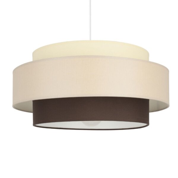 Pendelleuchte Stoff Weiß Ecru Beige E27 Ø40 cm
