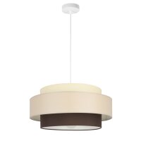 Pendelleuchte Stoff Wei&szlig; Ecru Beige E27 &Oslash;40 cm
