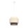 Pendelleuchte Stoff Weiß Ecru Beige E27 Ø20 cm